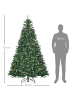 HOMCOM Weihnachtsbaum-142L x 142B x 210H cm-Grün