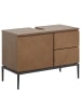 home24 home24 Waschbeckenunterschrank aus Holzwerkstoff und Metall im skandinavischen Stil in Walnuss