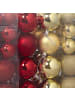relaxdays 100-tlg. Weihnachtskugeln Set in Gold/ Rot