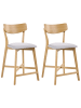 Beliani 2-tlg Barhocker HOPE in Braun/Grau