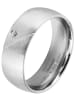 Adeliás Herren Ring aus Edelstahl mit Strass Steinchen in silber