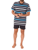 NORMANN Schlafanzug kurzarm Shorty Pyjama Streifen - 78245 in dunkelgrau