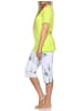 NORMANN Schlafanzug kurzarm Pyjama floraler Print Jersey - 85010 in grün