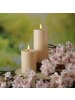 MARELIDA LED Solar Kerze Outdoorkerze mit Sensor 7x10cm in creme