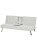 Beliani 3-tlg 3-Sitzer Sofa ROXEN in Beige/Silber