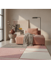 KADIMA DESIGN Teppich Kurzflor Waschbar Karo MONZA Strapazierfähig OEKO-TEX in Pink
