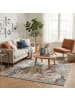 Pergamon Designer In und Outdoor Teppich Vintage Muster in Blau Grau