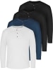normani 4x Herren Langarmshirts Neuville in Marine/Schwarz/Schwarz/Weiß