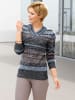 WITT WEIDEN Pullover in jeansblau-anthrazit-geringelt