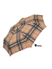 happy rain Selection Alu light Regenschirm Manuell Taschenschirm in checks camel