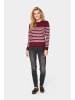 SAINT TROPEZ Strickpullover MilaSZ Gerade Passform in Burgundy G. Morn Stripe