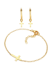 Elli Schmuckset 925 Sterling Silber Kreuz in Gold