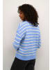 Kaffe Strickpullover KAlida Regular fit in Blue Melange/Beige Stripe