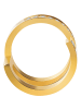 Adeliás Damen Edelstahl Ring mit funkelnden Similisteinen Ringweite 58 in gold