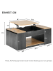 ABRIHOME Couchtisch in Grau mit Liftfunktion 109,5 cm und Stauraum