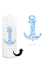 Mr. & Mrs. Panda Wachskerze Anker Blau ohne Spruch in Weiß
