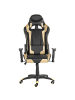 Beliani Gaming Stuhl KNIGHT in Schwarz/Gold - (W) 71 x (H) 129 x (L) 71 cm