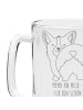 Mr. & Mrs. Panda Gravur Bierkrug Corgi Po mit Spruch in Transparent