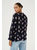 Kaffe Langarm-Bluse KAellen Regular fit in Midnight/Pink Flower Print