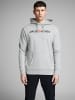 Jack & Jones Corp Sweat Hood Kapuzen Sweatshirt Jumper Reg Fit in Grau