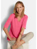 GOLDNER Chiffonbluse mit Jersey-Rückteil in pink