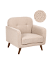 Beliani Sessel ETTRUM in Beige/Braun - (W) 87 x (H) 87 x (L) 84 cm