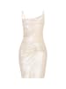 faina Women Dress in cream metallic