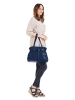 Samantha Look Handtasche echt Leder in blau