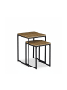 relaxdays Beistelltisch 2er Set in Holzoptik/ Schwarz