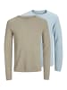 Jack & Jones Pullover Hill in Hellblau / beige