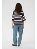 Soaked in Luxury Strickpullover SLSpina Baggy fit in India Ink and White Stripe