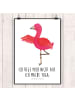 Mr. & Mrs. Panda Bild Flamingo Yoga mit Spruch in Weiß