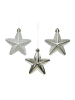 MARELIDA 6er Set Weihnachtsbaumschmuck Sterne bruchfest H: 7,5cm in silber