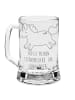 Mr. & Mrs. Panda Gravur Bierkrug Einhorn Happy mit Spruch in Transparent