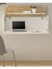 Furn.Design Sekretär Weiß matt, Eiche Wotan 100 cm, Wandschrank mit klappbarem Oberboden