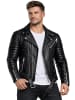 Reichstadt Herren Slim Fit Echtleder Jacke  in Black