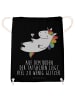 Mr. & Mrs. Panda Turnbeutel Einhorn Blümchentail mit Spruch in Schwarz