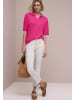 Street One Dropped Shoulder Poloshirt mit Elastikbund in Magenta Dream