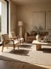 KADIMA DESIGN Läufer Bordüre flachgewebt pflegeleicht Wohnzimmer Flur Esszimmer in Natur