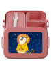 Mr. & Mrs. Panda Bento Box Löwe Astrologie Design ohne Spruch in Rot Pastell