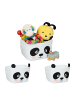 relaxdays 3 x Aufbewahrungskorb "Panda" in Weiß/ Schwarz - (B)27 x (H)24 x (T)18 cm