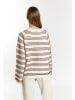DreiMaster Vintage Damen Strickpullover in Wollweiss Dunkelrot