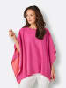 creation L Merino-Wendeponcho in fuchsia-koralle