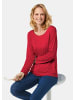 GOLDNER Kombistarkes Langarmshirt mit tonaler Zierkante in rot