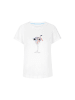 MARC CAIN T-Shirt mit 3D-Applikation in Weiß