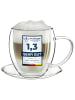 Creano Thermo-Tasse "Doppelwandtasse" mit Untersetzer  - 400ml Glas