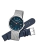 Mondaine Herrenuhr Doppio Blau Set mit 2 Bändern