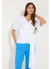 More & More feminine Kurzarmbluse mit Wickel-Design in white
