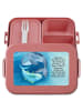 Mr. & Mrs. Panda Bentobox Walfisch Thunfisch Design mit Spruch in Rot Pastell