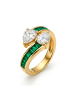 Luxenter Luxenter emerald zirconia ring, 18-carat yellow gold finish - Darbia